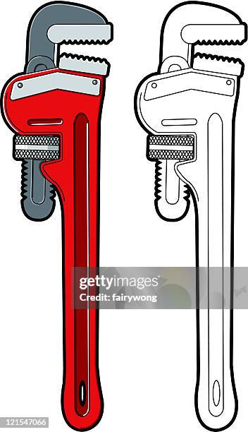 pipe wrench - adjustable wrench stock illustrations