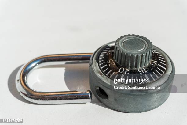 close-up of combination lock - safe lock stock pictures, royalty-free photos & images