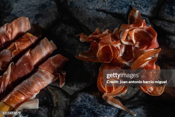 serrano ham roses - juan serrano stock pictures, royalty-free photos & images