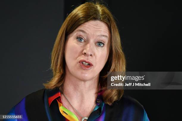 Scotland's Chief Medical Officer Dr Catherine Calderwood talks at a coronavirus briefing at St Andrews House on March 29, 2020 in Edinburgh,...