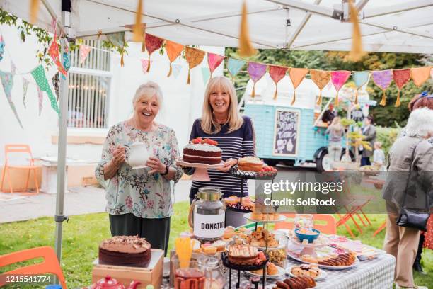 the garden fete - afternoon tea party stock pictures, royalty-free photos & images