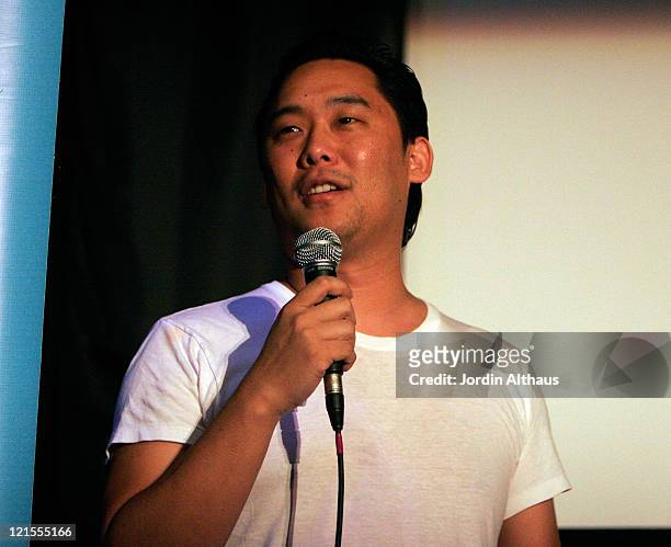 Artist David Choe attends the 2008 Los Angeles Film Festival's "Dirt Hands: The Art & Crimes of David Choe" screening at the Majestic Crest Theater...