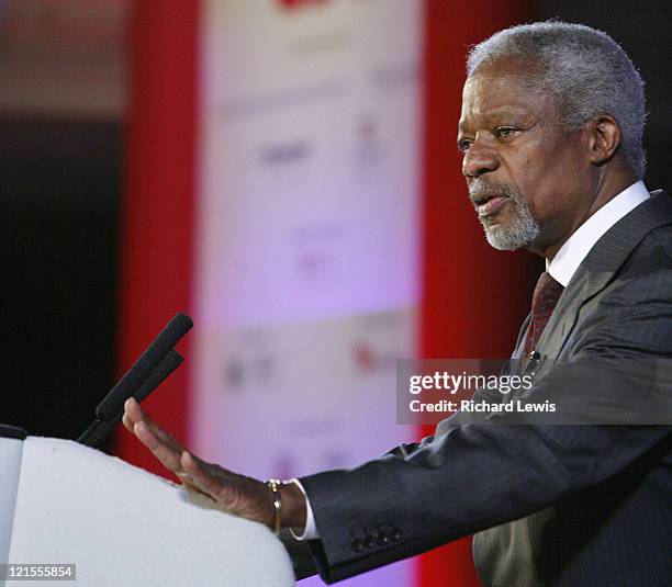 Kofi Annan pictured at the Leaders in London International Leadership Summit on November 29, 2007 in London. The event, now in its forth year, hosted...