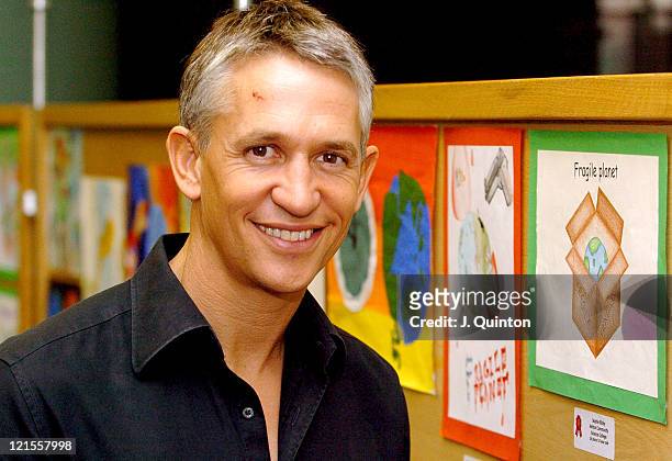 Gary Lineker during Children's Global Canvas Art Competition - Photocall at Natural History Museum in London, Great Britain.
