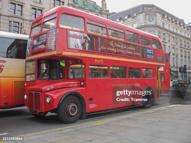 classic double-decker bus aec routemaster in london - london 1960's stock pictures, royalty-free photos & images