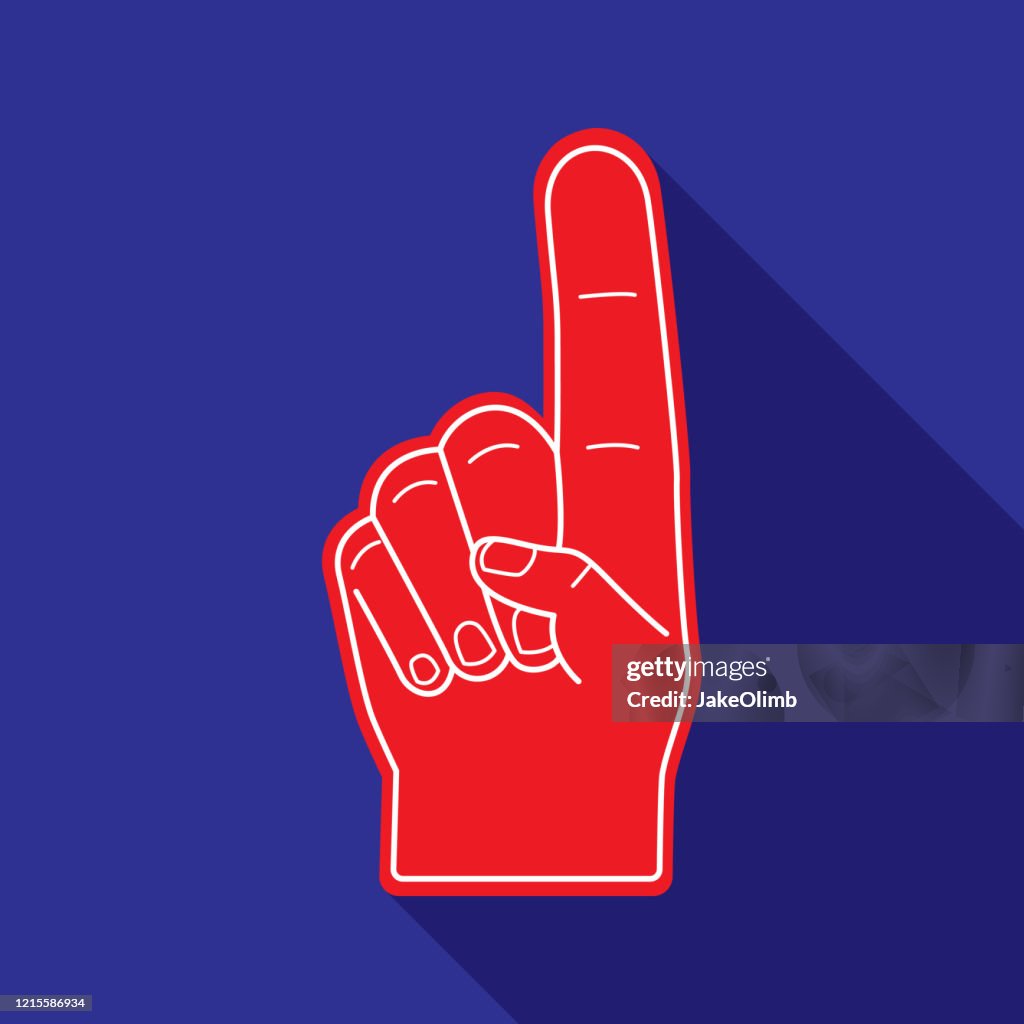 Foam Finger Icon Flat