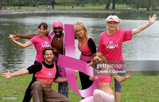 Sara Cawood, Lee Latchford-Evans, Kaedy Laguda, Sally Farmiloe, Nicola McLean and Diana Moran