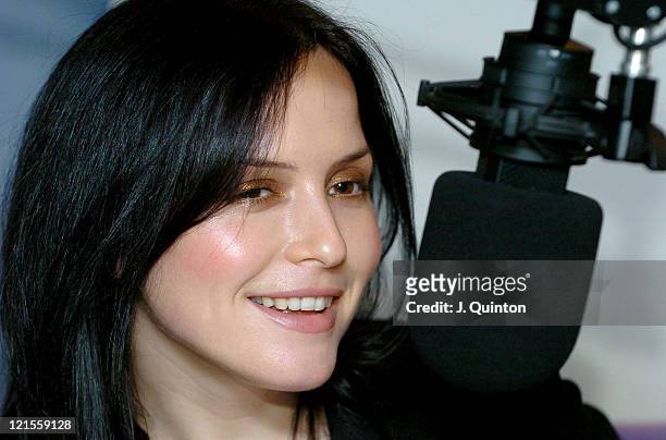 Andrea Corr during Andrea Corr Visits Capital FM As Part Of UK Radio Aid at Capital Radio in London, Great Britain.