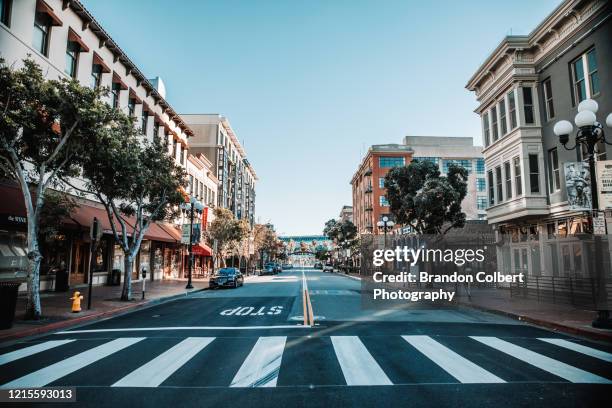 photo journalism of san diego,ca. covid-19 - empty city coronavirus bildbanksfoton och bilder