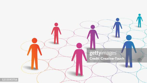 social distancing - group of people silhouette stock illustrations