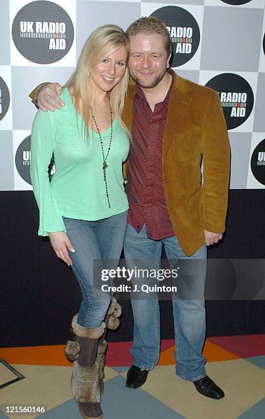 Abi Titmuss and John Culshaw during UK Radio Aid to Benefit Victims of the Asian Tsunami - Inside Arrivals at Capital Radio in London, United Kingdom.