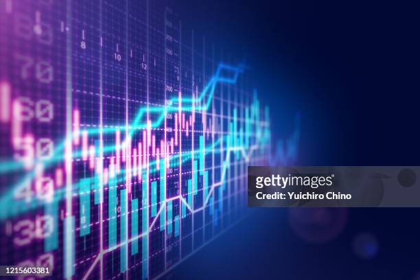 stock market financial growth chart - deflación economía fotografías e imágenes de stock