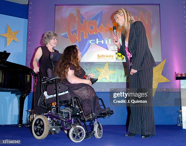 Leanne Beetham and Sharron Davies during Champion Children of the Year 2004 at The Millennium Club in London, Great Britain.