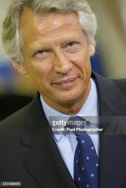 France's Prime Minister Dominique de Villepin during an Official Visit to Industrial Jobs Formation Centre, Paris 20 January 2006