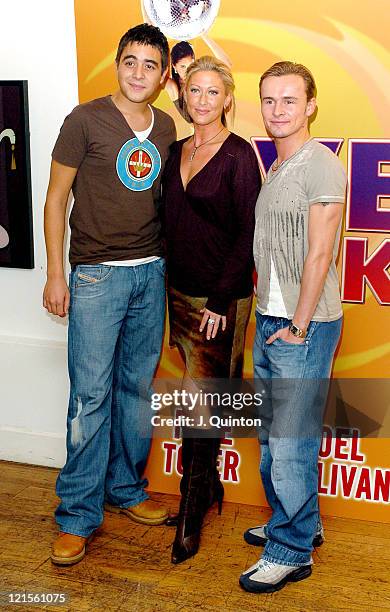 Noel Sullivan, Faye Tozer and Jon Lee during "Love Shack" the Musical - Photocall at No. 9 Adam Street in London, Great Britain.