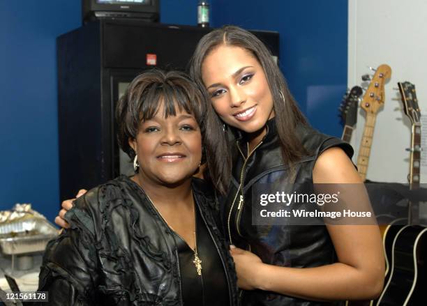 Shirley Caesar and Alicia Keys backstage during "Shelter from the Storm: A Concert for the Gulf Coast", the live, commercial-free, one-hour primetime...