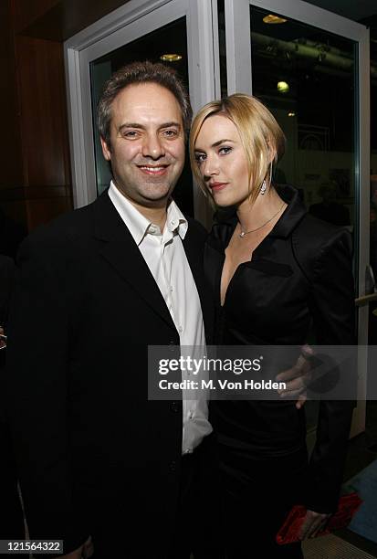 Sam Mendes and Kate Winslet during IFP's 16th Annual Gotham Awards - Backstage and Green Room at Pier 60 - Chelsea Piers in New York City, New York,...