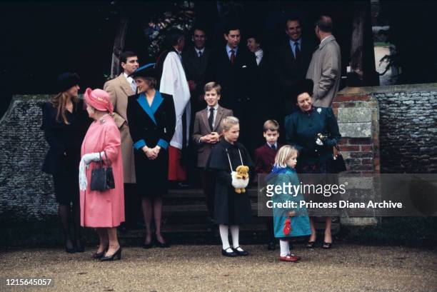 British royals Sarah, Duchess of York, Queen Elizabeth The Queen Mother , Prince Andrew, Duke of York and Diana, Princess of Wales , Peter Phillips,...