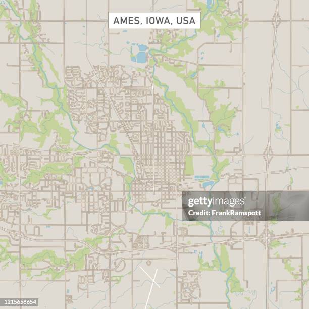 ames iowa us city street map - ames iowa stock illustrations