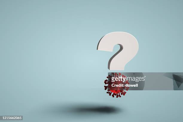 coronavirus and question mark,3d render - disease prevention stock pictures, royalty-free photos & images