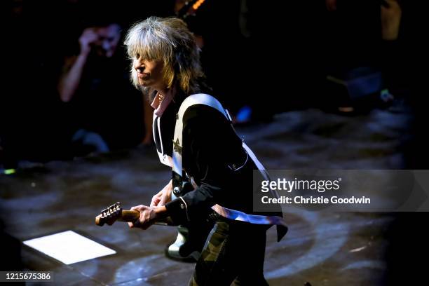 Chrissie Hynde of The Pretenders performs on stage at the Royal Albert Hall on 10 April 2017 in London, England.
