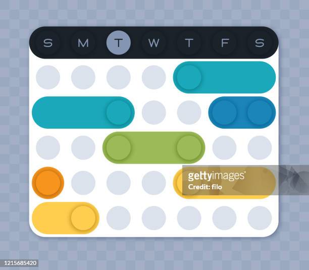 weekly and daily project planning schedule - personal organizer stock illustrations
