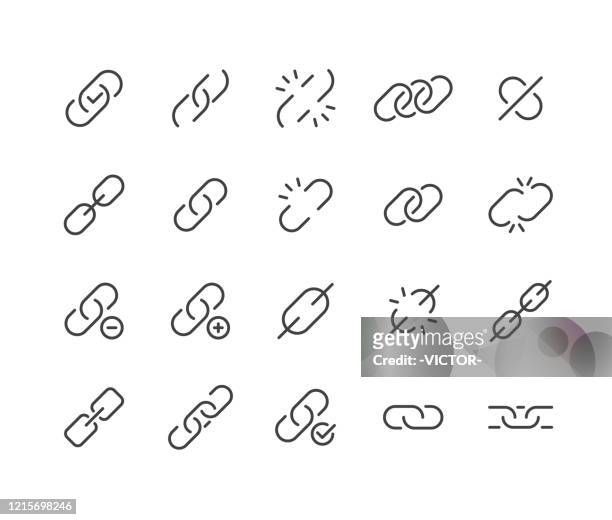 link icons - classic line series - attached stock illustrations