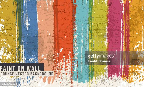 stripes paint on grunge wall background - graffiti wall stock illustrations