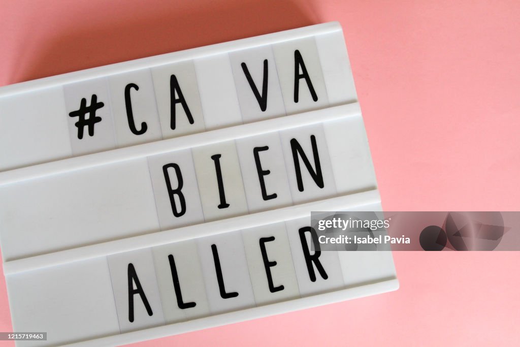 Ca va bien aller message in lightbox