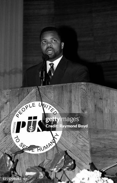 Jesse Jackson, Jr. Speaks at Rainbow PUSH in Chicago, Illinois in December 1995.