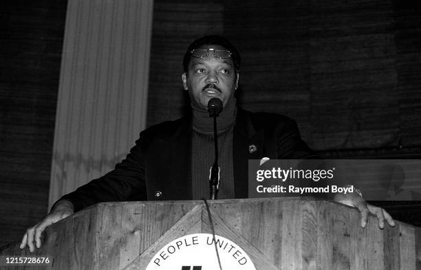 Reverend Jesse Jackson, Sr. Speaks at Rainbow PUSH in Chicago, Illinois in December 1995.