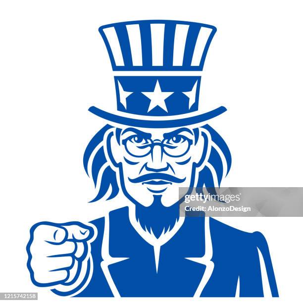 uncle sam pointing - uncle sam stock illustrations