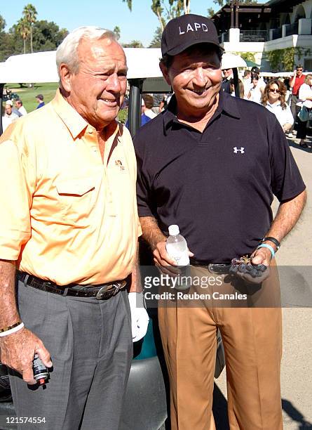 Arnold Palmer and Mac Davis at the Golf Digest Celebrity Invitational to support the Prostate Cancer Foundation held at the Wilshire Country Club in...