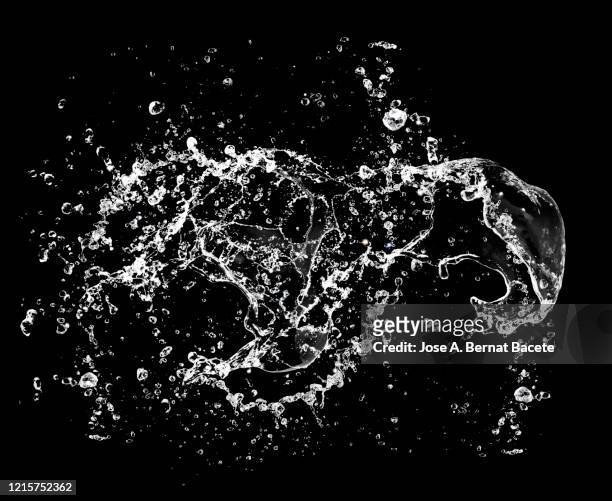 figures and abstract forms of water on a black background. - bubble burst stock pictures, royalty-free photos & images