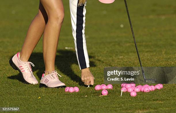 Paula Creamer introduces a new ball to play, the "Precept" in the final round at the Kraft Nabisco Championship at The Mission Hills Country Club in...