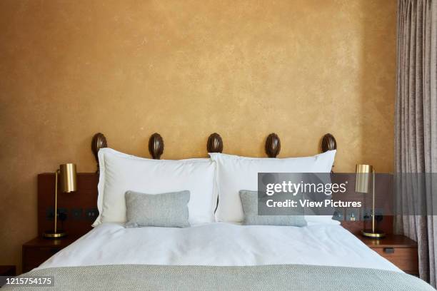 Hotel room interior. Indigo Hotel, Leicester Square, London, United Kingdom. Architect: Michaelis Boyd Associates Ltd, 2018..