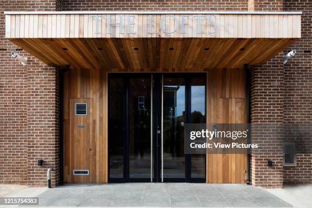 Detail of refurbished entrance. Loft living, Mill Hill, London, United Kingdom. Architect: Superfusionlab Architects, 2016..