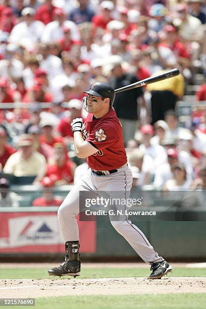 MIke Lamb of the Houston Astros takes a swing during a game against the St. Louis Cardinals at Busch Stadium in St. Louis, Mo. On July 17, 2005. St....