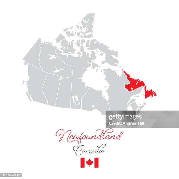 illustrazioni stock, clip art, cartoni animati e icone di tendenza di illustrazione della mappa vettoriale di terranova in canada - labrador