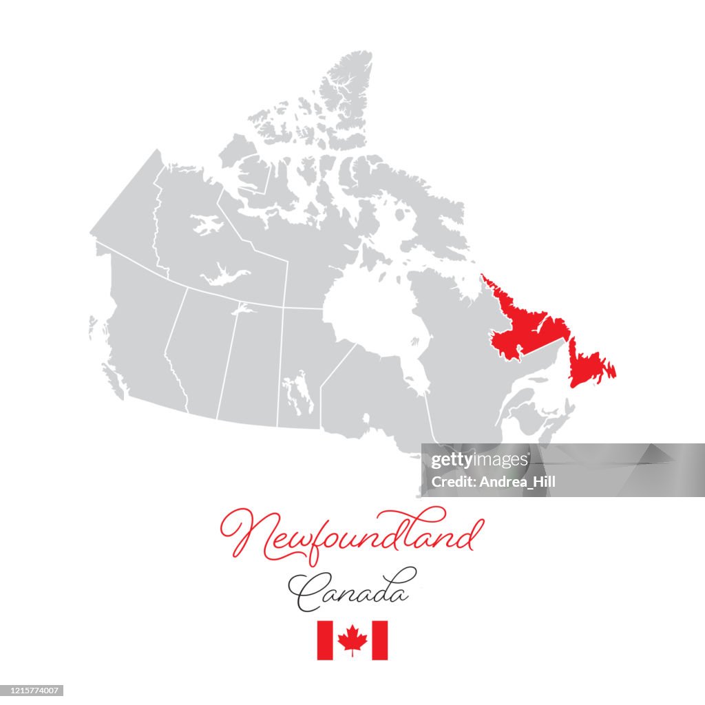 Vewfoundland Vector Newfoundland In Canada Vector Map Illustration High-Res Vector Graphic ...