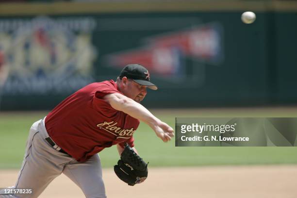 Roger Clemens of the Houston Astros in action during a game against the St. Louis Cardinals at Busch Stadium in St. Louis, Mo. On July 17, 2005. St....