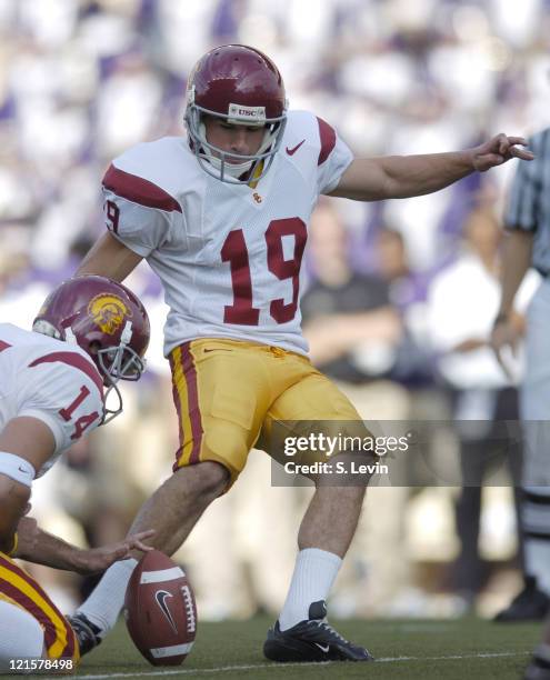 Trojans Mario Danelo during the game between the USC Trojans and the University of Washington Huskies at Husky Stadium in Seattle, WA on Oct. 22,...