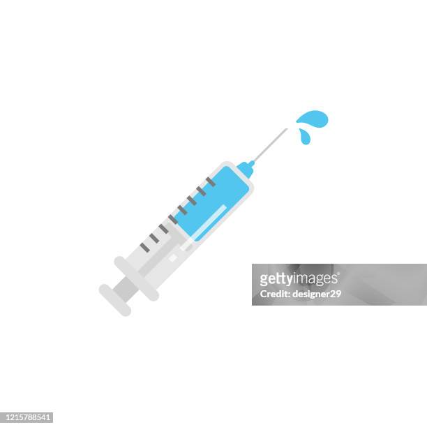 syringe and drop icon flat design on white background. - antibiotic injection stock illustrations