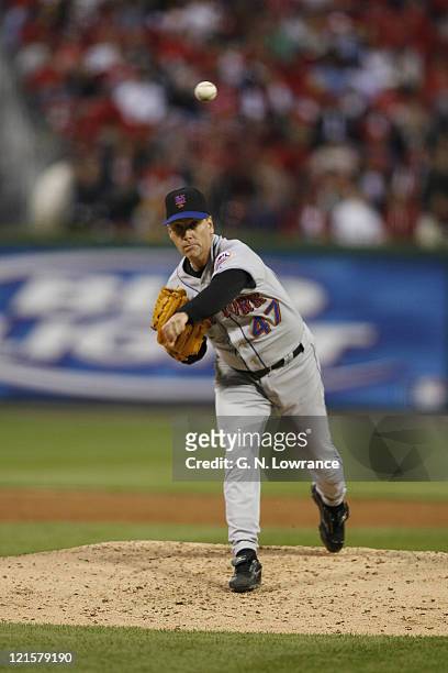 Mets starting pitcher Tom Glavine throws a pitch during action between the New York Mets and the St. Louis Cardinals at Busch Stadium in St. Louis,...