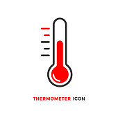 Thermometer Icon Vector Design on White Background.