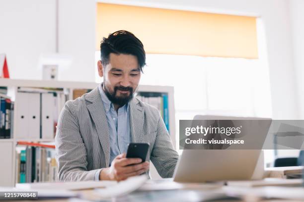 happy businessman - hyper japan stock pictures, royalty-free photos & images