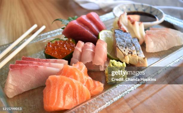 sashimi platter - sashimi stock pictures, royalty-free photos & images