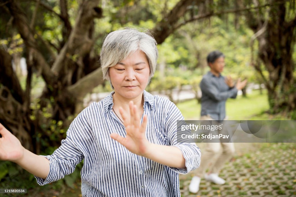 Qi gong class outdoors