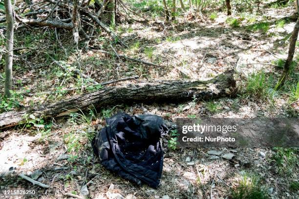 Jacket leave by a migrant in the wood in the Italina town of Basovizza at the border between Slovenia and Italy. Trieste rapresent the last stop of...