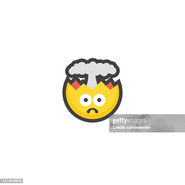 emoticon flache design konturlinie - wow stock-grafiken, -clipart, -cartoons und -symbole